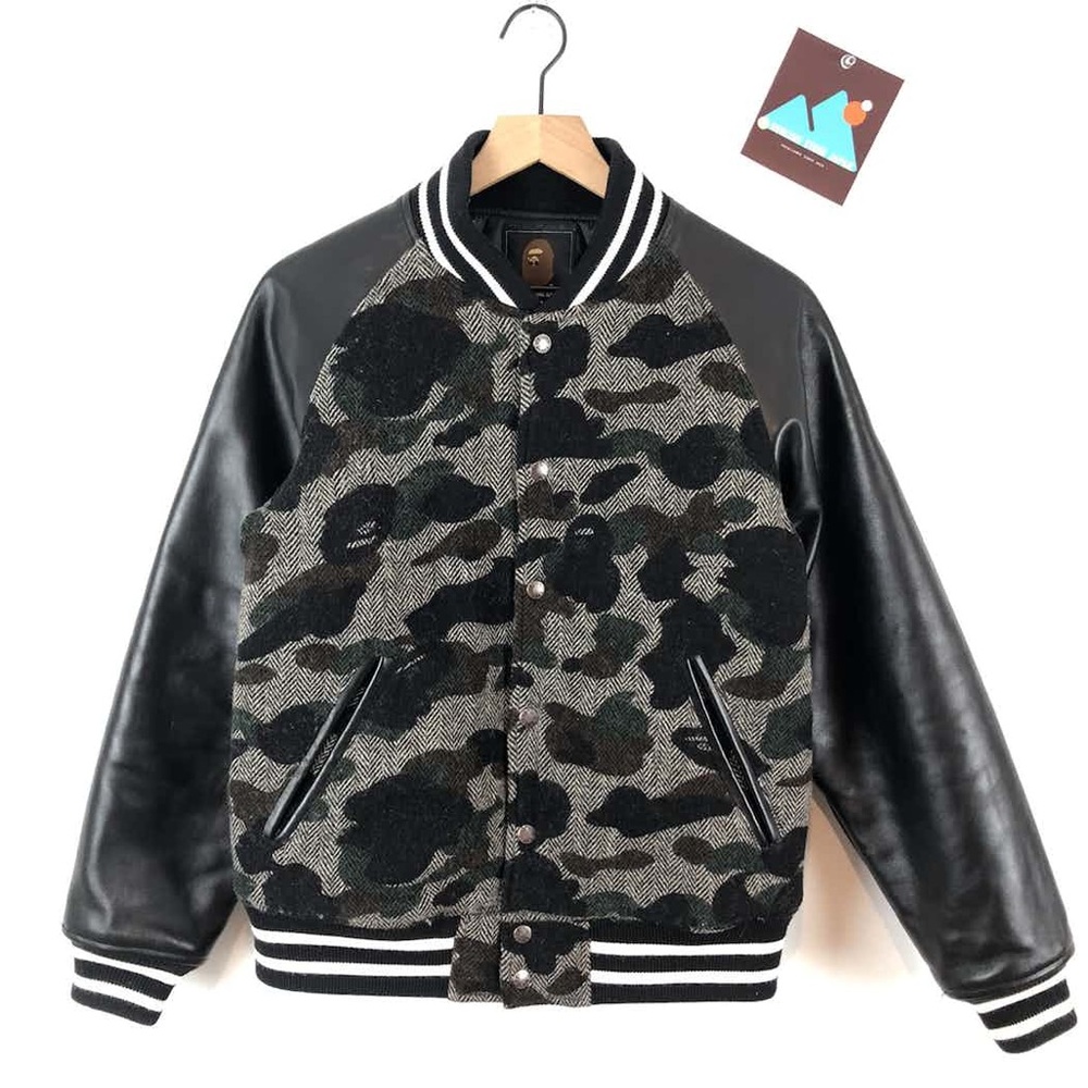 Mr Bathing Ape 1ST CAMO TWEED VARSITY JACKET Japan New